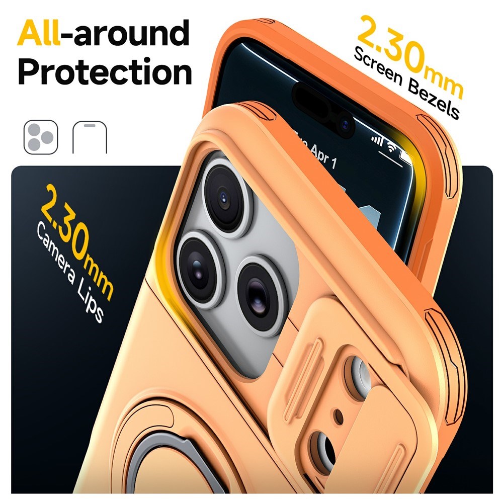 iPhone 18 Pro / 17 Pro EIDERWOOD Hybrid Håndværker Cover m. Kortholder & Cam Slider - MagSafe Kompatibel - Orange