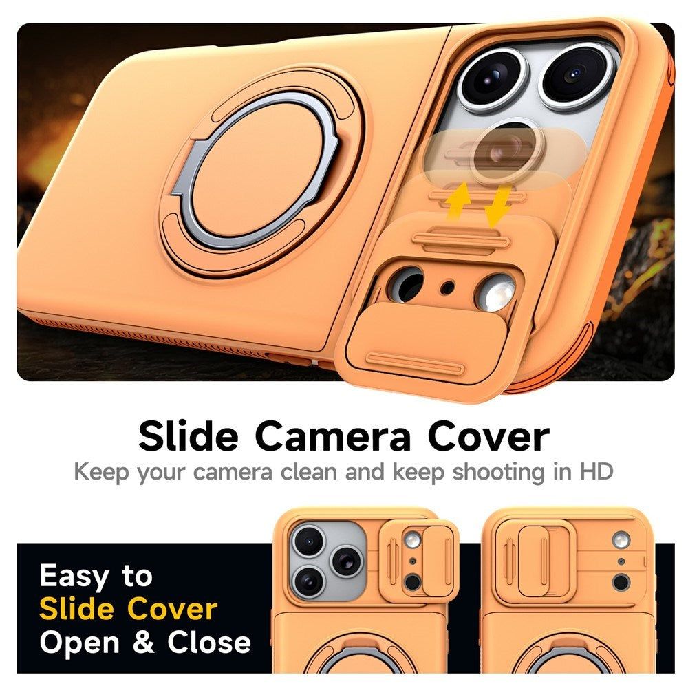 iPhone 18 Pro / 17 Pro EIDERWOOD Hybrid Håndværker Cover m. Kortholder & Cam Slider - MagSafe Kompatibel - Orange