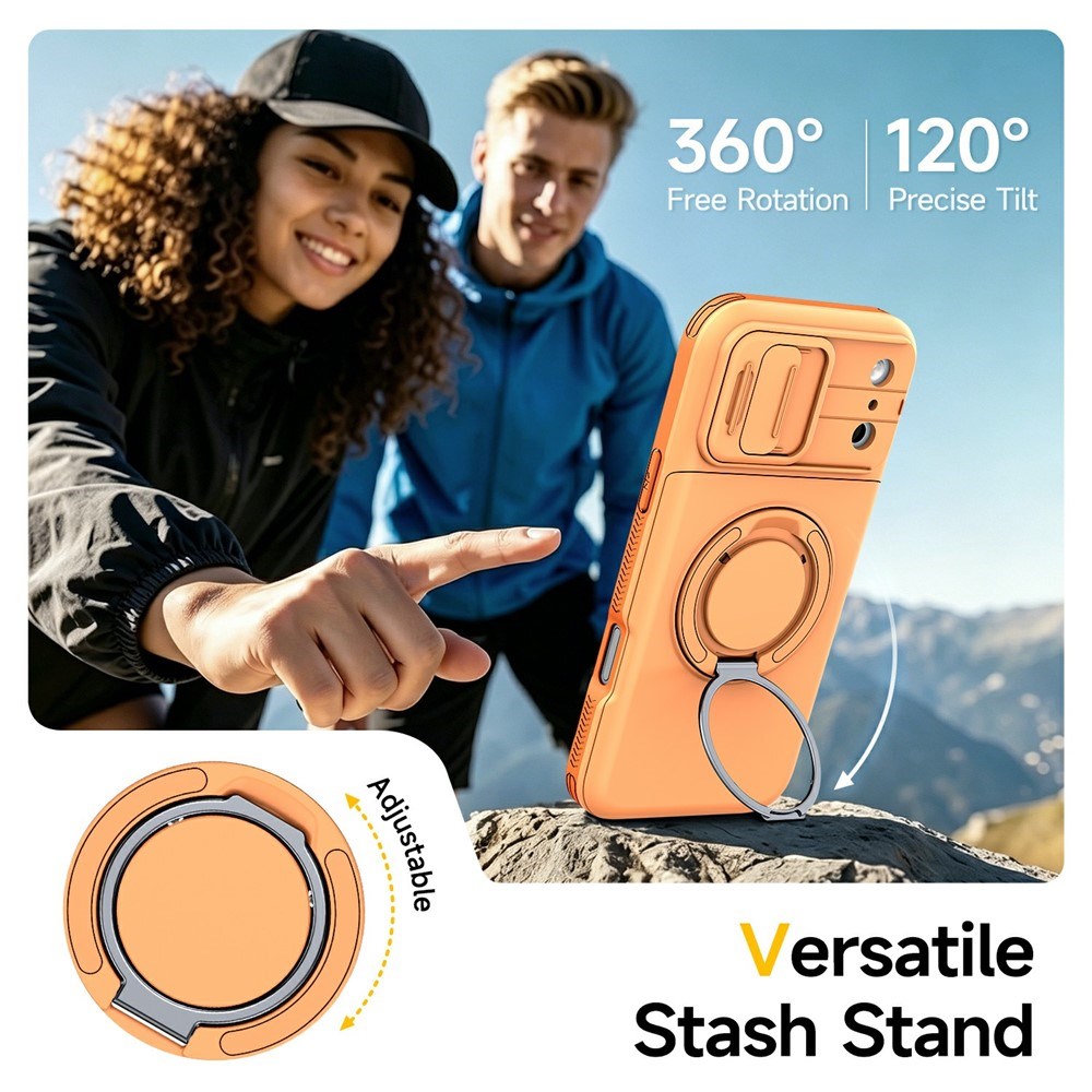 iPhone 18 Pro / 17 Pro EIDERWOOD Hybrid Håndværker Cover m. Kortholder & Cam Slider - MagSafe Kompatibel - Orange