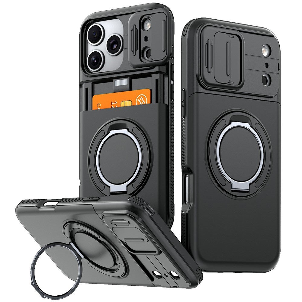 iPhone 18 Pro / 17 Pro EIDERWOOD Hybrid Håndværker Cover m. Kortholder & Cam Slider - MagSafe Kompatibel - Sort