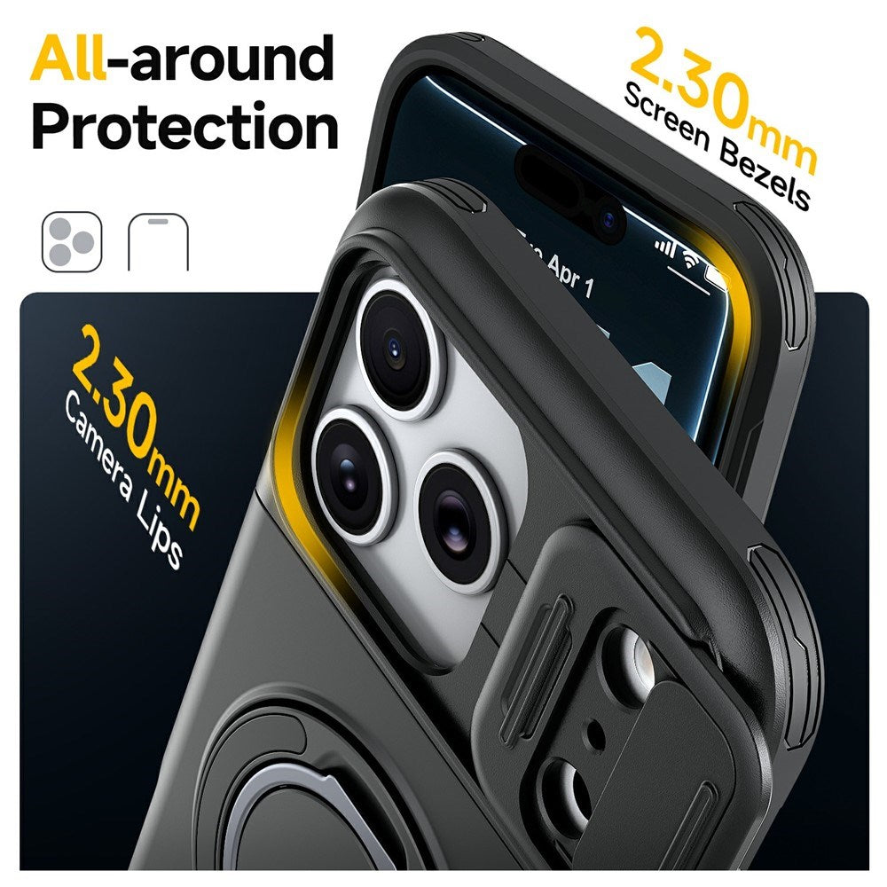 iPhone 18 Pro / 17 Pro EIDERWOOD Hybrid Håndværker Cover m. Kortholder & Cam Slider - MagSafe Kompatibel - Sort
