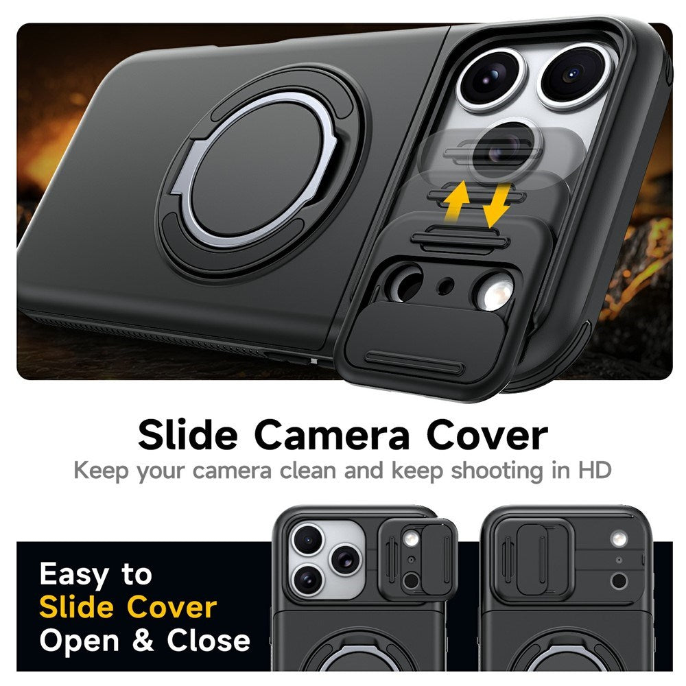 iPhone 18 Pro / 17 Pro EIDERWOOD Hybrid Håndværker Cover m. Kortholder & Cam Slider - MagSafe Kompatibel - Sort