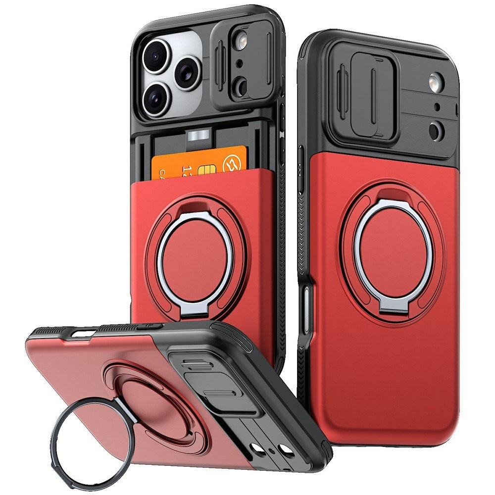 iPhone 18 Pro / 17 Pro EIDERWOOD Hybrid Håndværker Cover m. Kortholder & Cam Slider - MagSafe Kompatibel - Rød