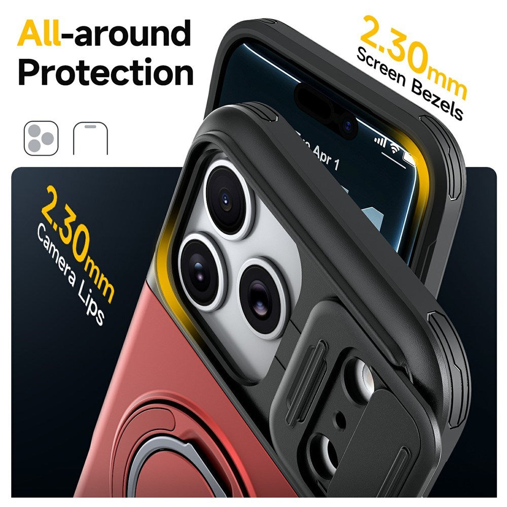 iPhone 18 Pro / 17 Pro EIDERWOOD Hybrid Håndværker Cover m. Kortholder & Cam Slider - MagSafe Kompatibel - Rød