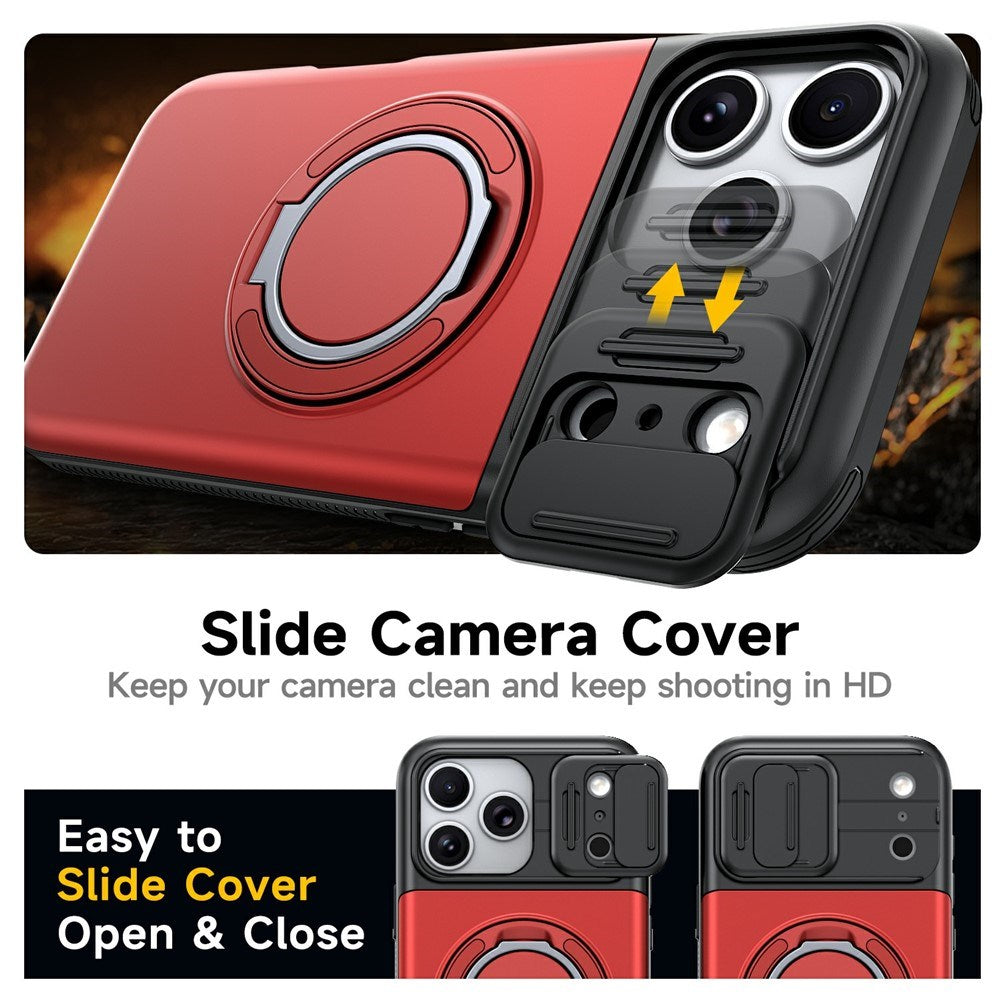 iPhone 18 Pro / 17 Pro EIDERWOOD Hybrid Håndværker Cover m. Kortholder & Cam Slider - MagSafe Kompatibel - Rød
