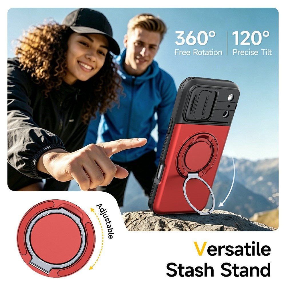 iPhone 18 Pro / 17 Pro EIDERWOOD Hybrid Håndværker Cover m. Kortholder & Cam Slider - MagSafe Kompatibel - Rød