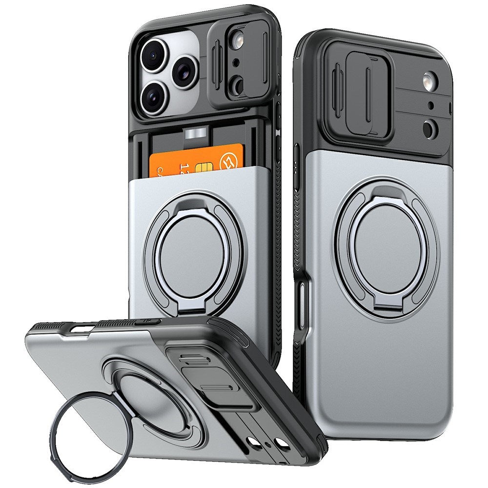 iPhone 18 Pro / 17 Pro EIDERWOOD Hybrid Håndværker Cover m. Kortholder & Cam Slider - MagSafe Kompatibel - Grå