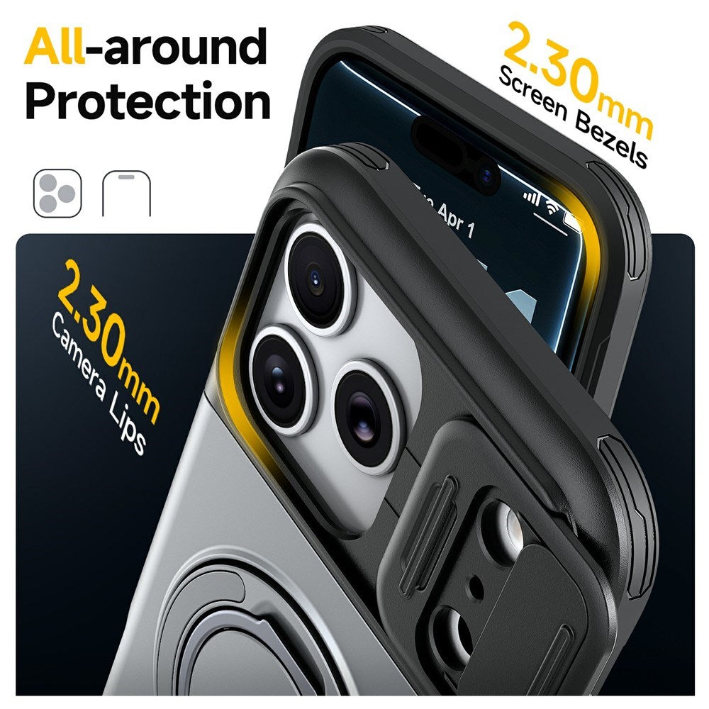 iPhone 18 Pro / 17 Pro EIDERWOOD Hybrid Håndværker Cover m. Kortholder & Cam Slider - MagSafe Kompatibel - Grå