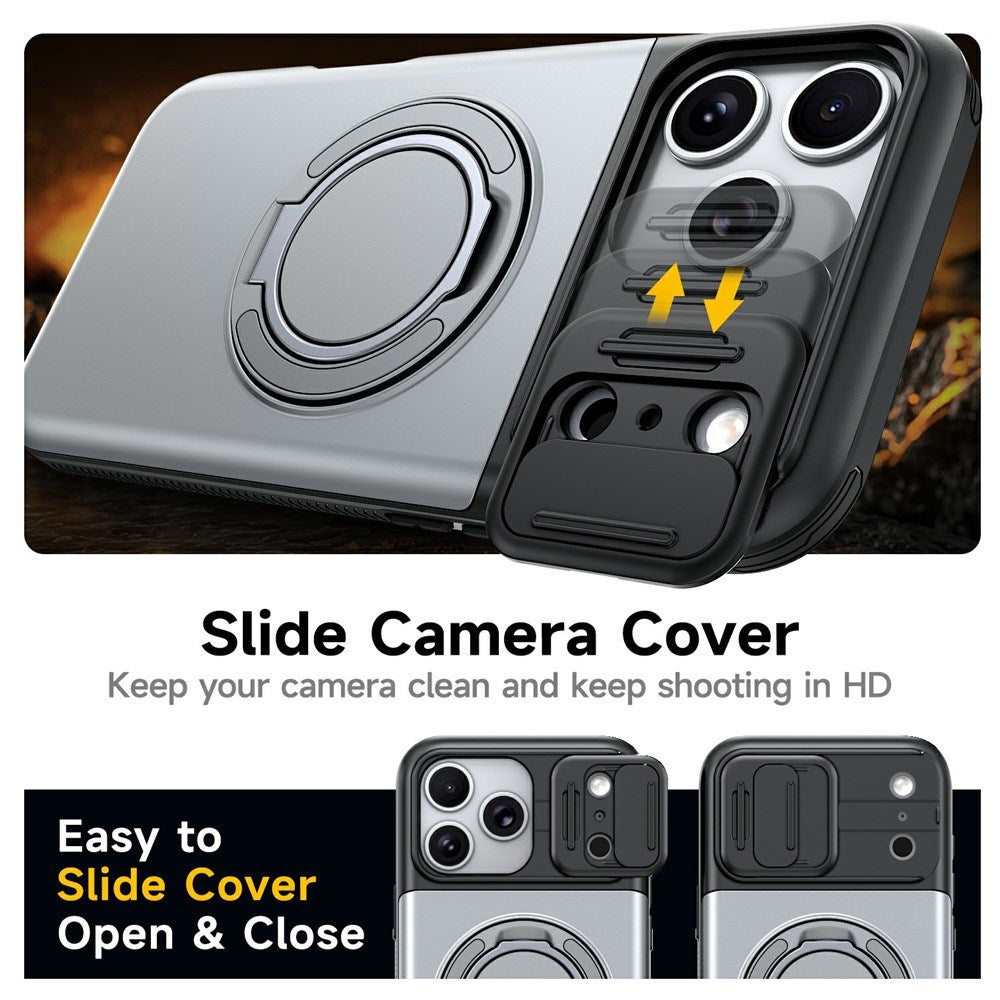 iPhone 18 Pro / 17 Pro EIDERWOOD Hybrid Håndværker Cover m. Kortholder & Cam Slider - MagSafe Kompatibel - Grå