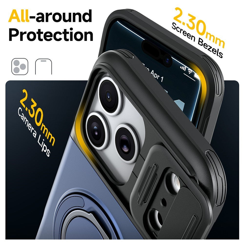 iPhone 18 Pro / 17 Pro EIDERWOOD Hybrid Håndværker Cover m. Kortholder & Cam Slider - MagSafe Kompatibel - Blå
