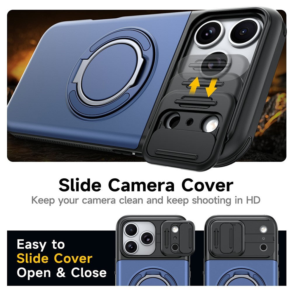 iPhone 18 Pro / 17 Pro EIDERWOOD Hybrid Håndværker Cover m. Kortholder & Cam Slider - MagSafe Kompatibel - Blå