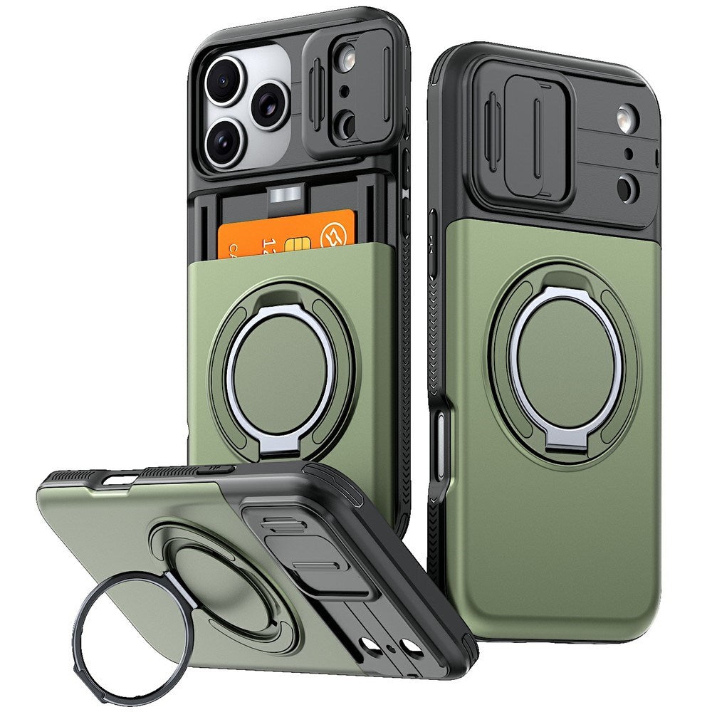 iPhone 18 Pro / 17 Pro EIDERWOOD Hybrid Håndværker Cover m. Kortholder & Cam Slider - MagSafe Kompatibel - Grøn
