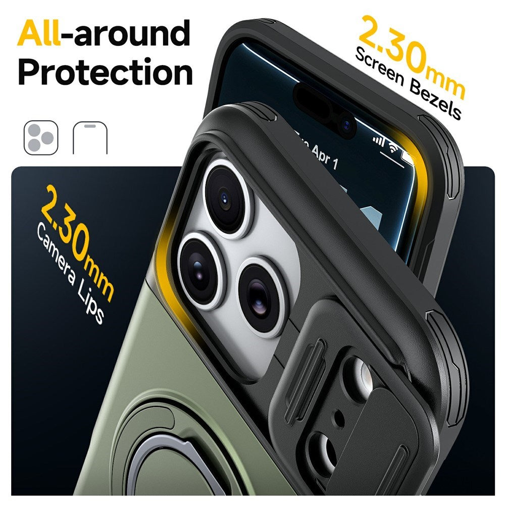 iPhone 18 Pro / 17 Pro EIDERWOOD Hybrid Håndværker Cover m. Kortholder & Cam Slider - MagSafe Kompatibel - Grøn