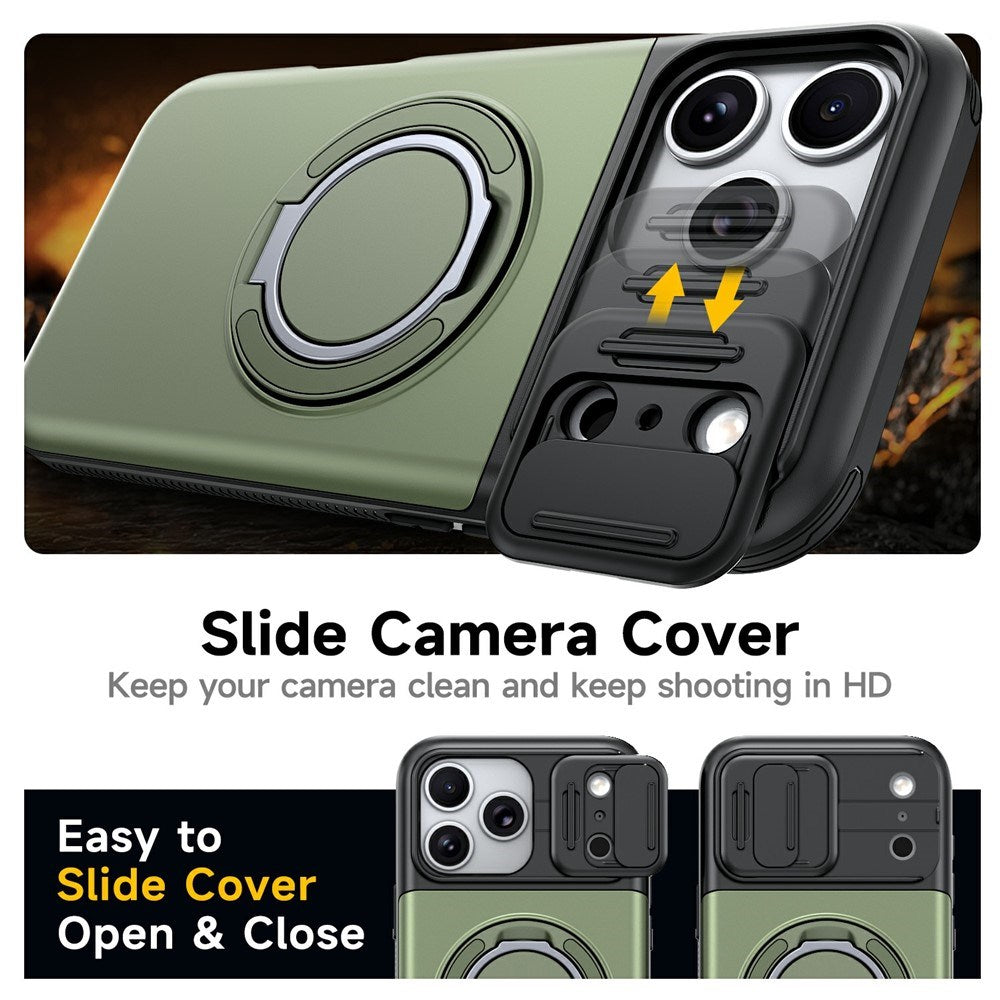 iPhone 18 Pro / 17 Pro EIDERWOOD Hybrid Håndværker Cover m. Kortholder & Cam Slider - MagSafe Kompatibel - Grøn