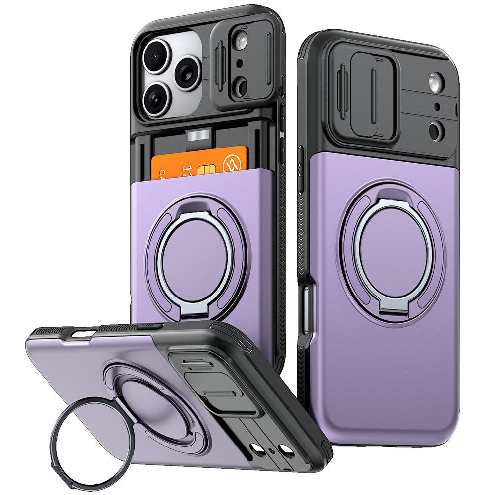 iPhone 18 Pro / 17 Pro EIDERWOOD Hybrid Håndværker Cover m. Kortholder & Cam Slider - MagSafe Kompatibel - Lilla