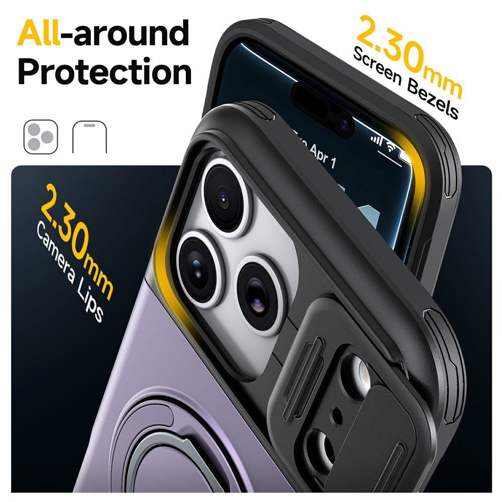 iPhone 18 Pro / 17 Pro EIDERWOOD Hybrid Håndværker Cover m. Kortholder & Cam Slider - MagSafe Kompatibel - Lilla
