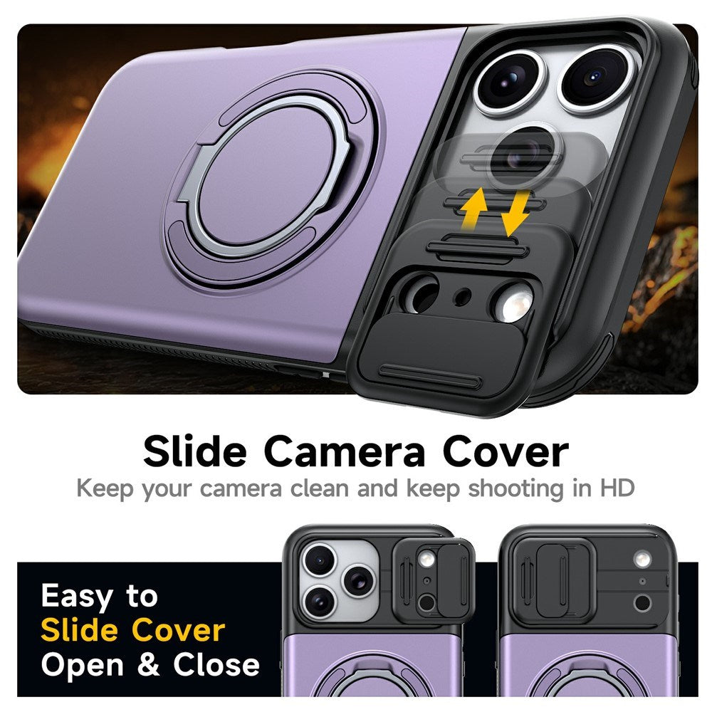 iPhone 18 Pro / 17 Pro EIDERWOOD Hybrid Håndværker Cover m. Kortholder & Cam Slider - MagSafe Kompatibel - Lilla