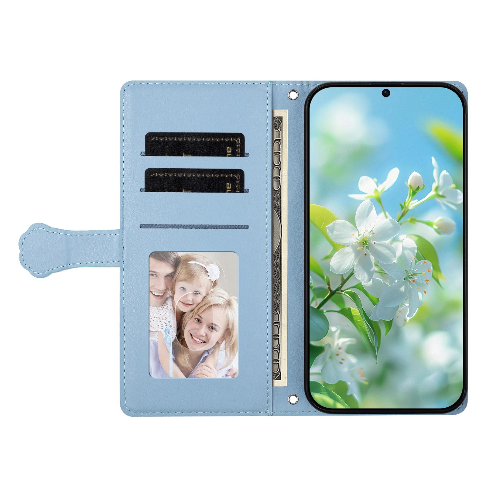 iPhone 16 Pro Flipcover m. 3D Katteører - Kortholder & Ståfunktion - Blå