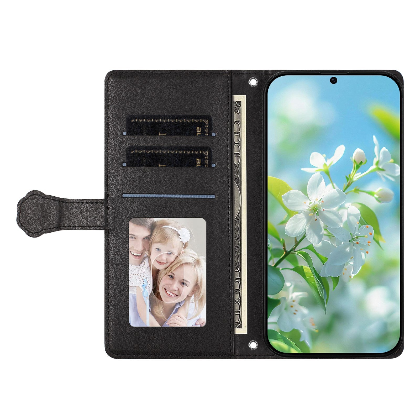 iPhone 18 Pro Max / 17 Pro Max Flipcover m. 3D Katteører - Kortholder & Ståfunktion - Sort