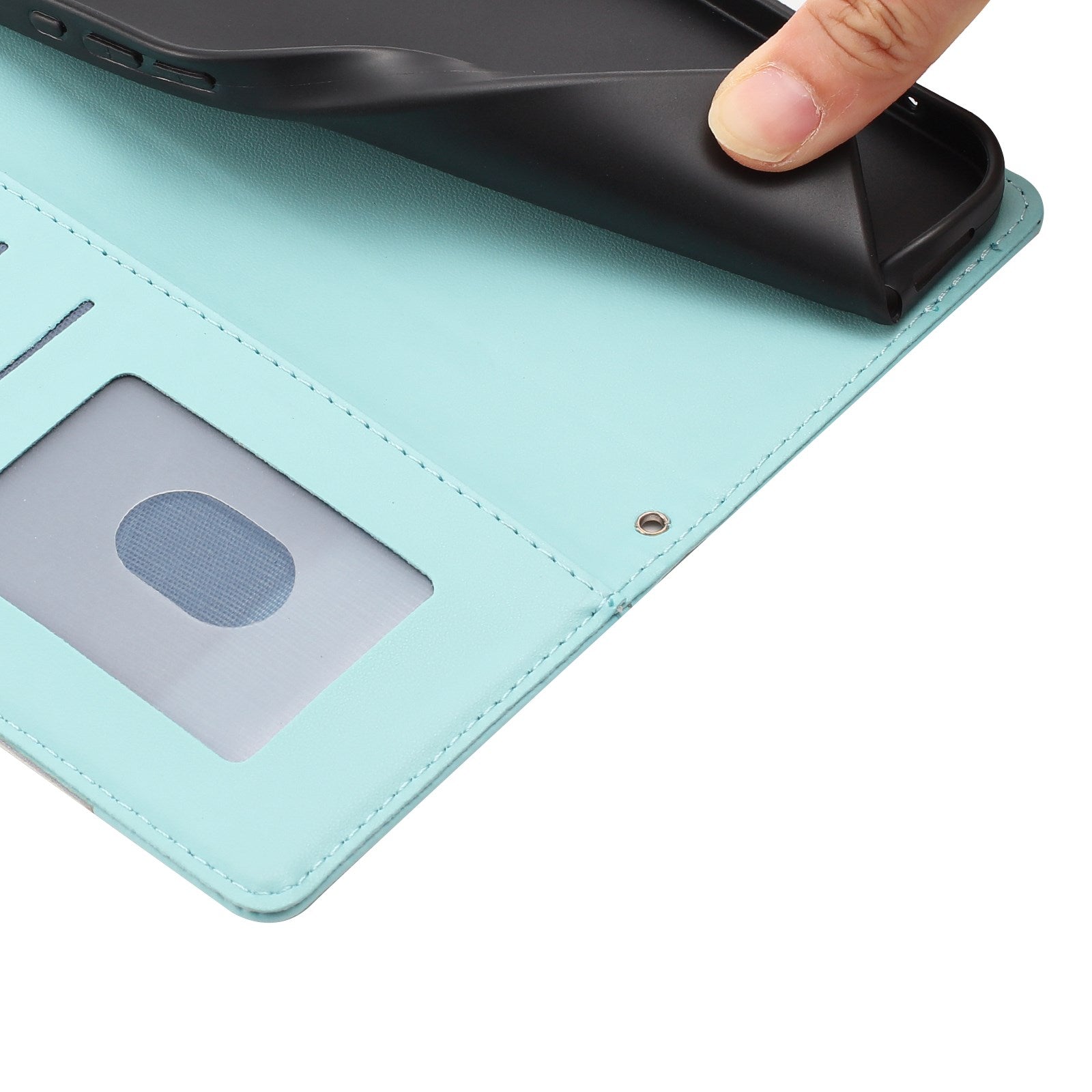 iPhone 18 Pro Max / 17 Pro Max Flipcover m. 3D Katteører - Kortholder & Ståfunktion - Blå