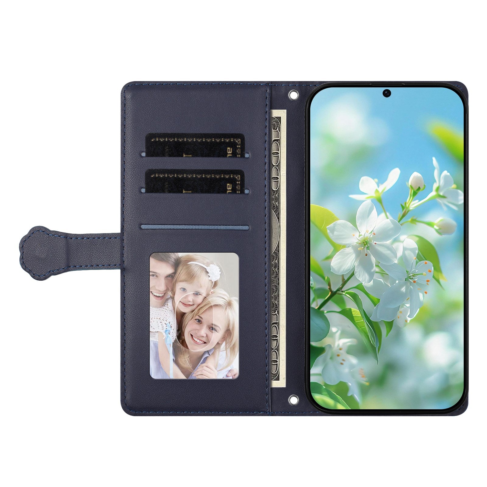 iPhone 18 Pro Max / 17 Pro Max Flipcover m. 3D Katteører - Kortholder & Ståfunktion - Mørkeblå