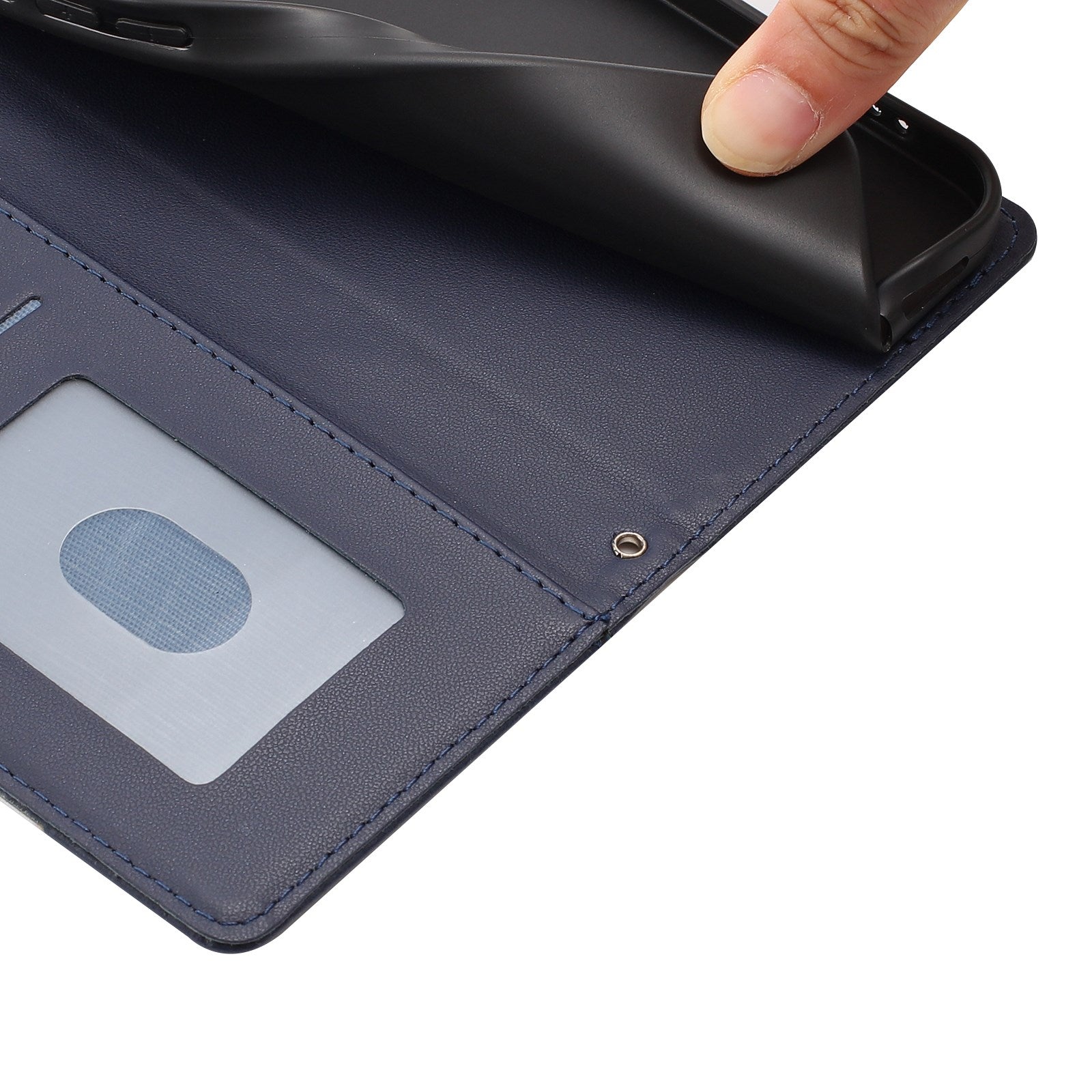 iPhone 18 Pro Max / 17 Pro Max Flipcover m. 3D Katteører - Kortholder & Ståfunktion - Mørkeblå