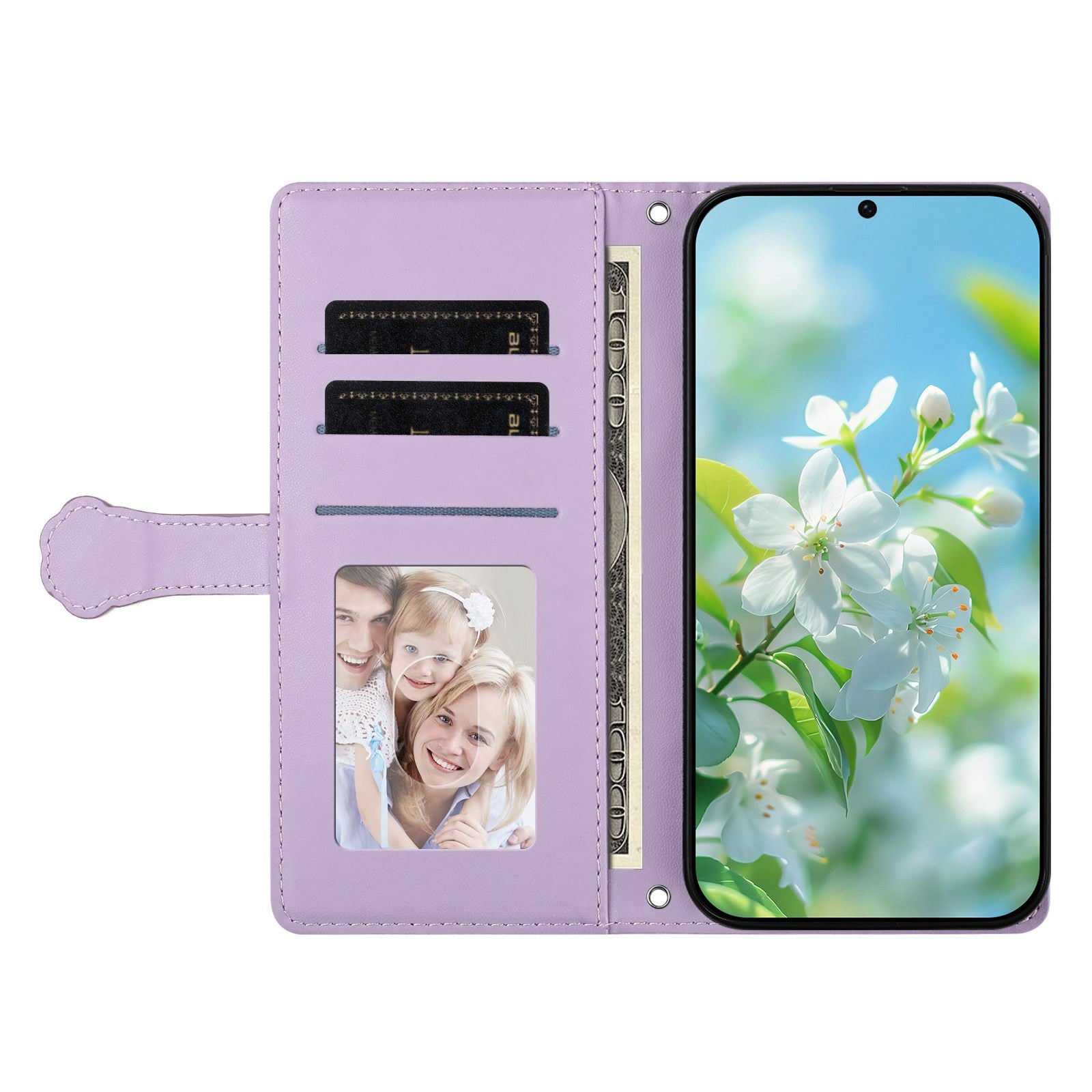 iPhone 18 Pro / 17 Pro Flipcover m. 3D Katteører - Kortholder & Ståfunktion - Lilla