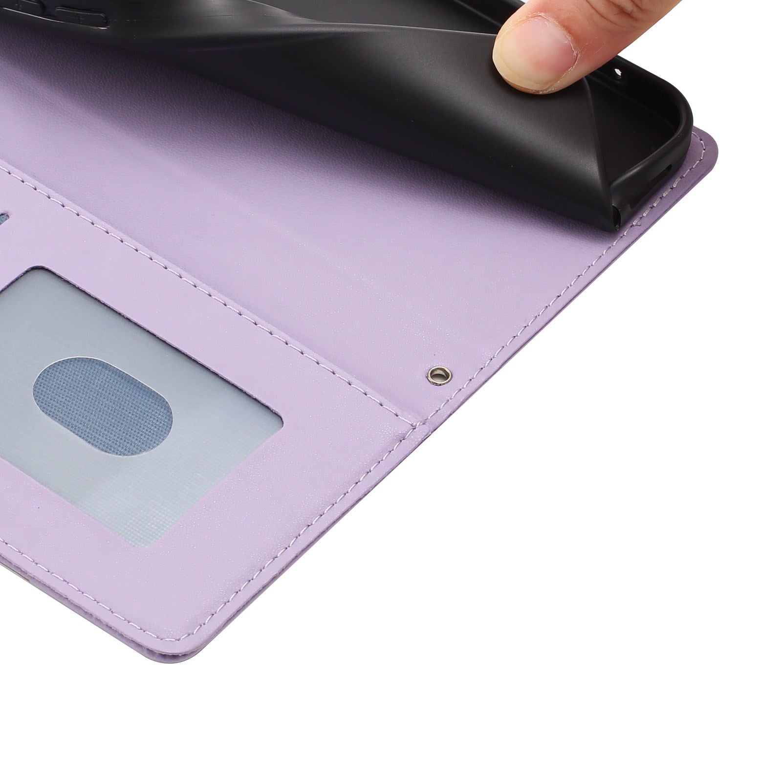 iPhone 18 Pro / 17 Pro Flipcover m. 3D Katteører - Kortholder & Ståfunktion - Lilla