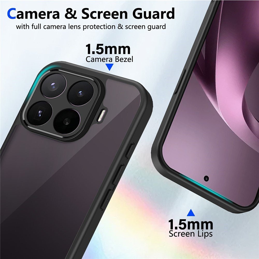 Xiaomi 17T Pro Hybrid Cover m. Matteret Overflade - Sort / Gennemsigtig