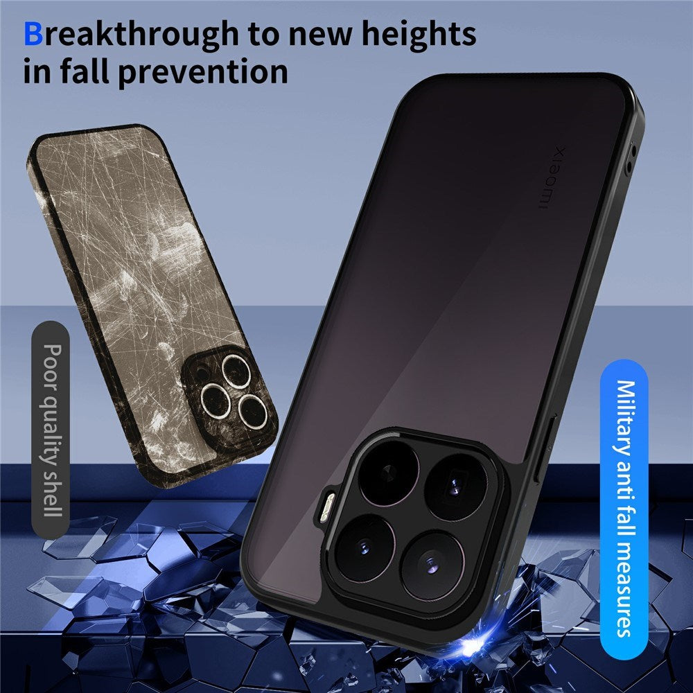 Xiaomi 17T Pro Hybrid Cover m. Matteret Overflade - Sort / Gennemsigtig