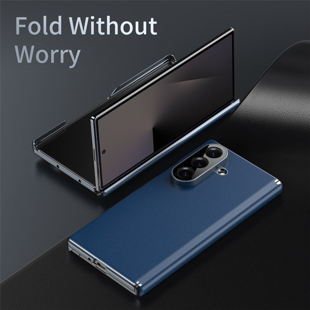 Samsung Galaxy Z Fold8 Kunstlæder Bagside Cover - Blå