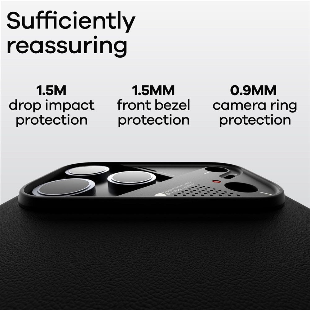 iPhone 17 Pro Max AULUMU Kunstlæder Bagsidecover - MagSafe Kompatibel - Sort