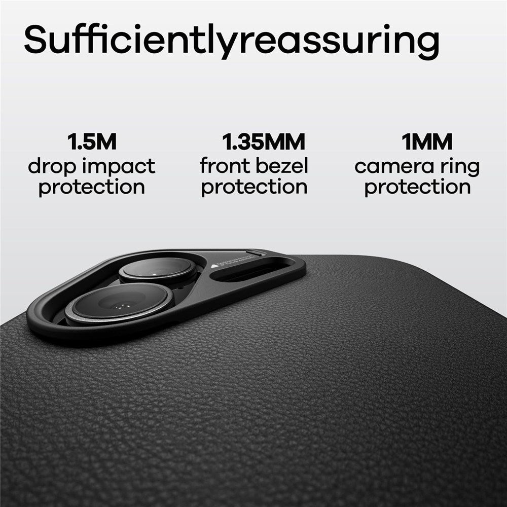 iPhone 17 AULUMU Kunstlæder Bagsidecover - MagSafe Kompatibel - Sort