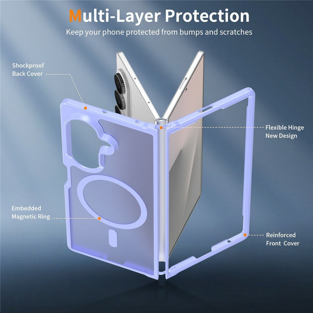 Samsung Galaxy Z Fold8 Mat Fleksibelt Plast Cover - MagSafe Kompatibel - Lilla