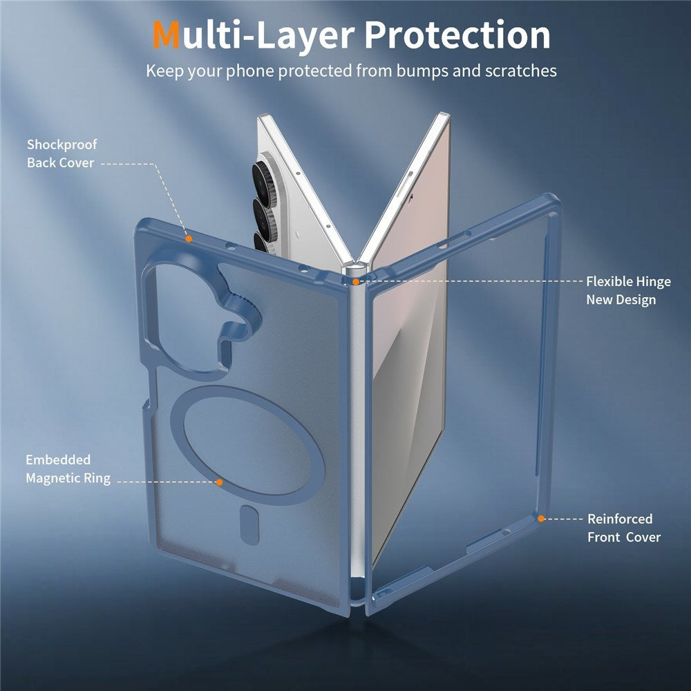 Samsung Galaxy Z Fold8 Mat Fleksibelt Plast Cover - MagSafe Kompatibel - Blå