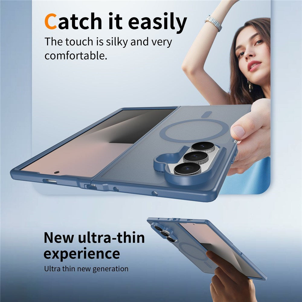 Samsung Galaxy Z Fold8 Mat Fleksibelt Plast Cover - MagSafe Kompatibel - Blå