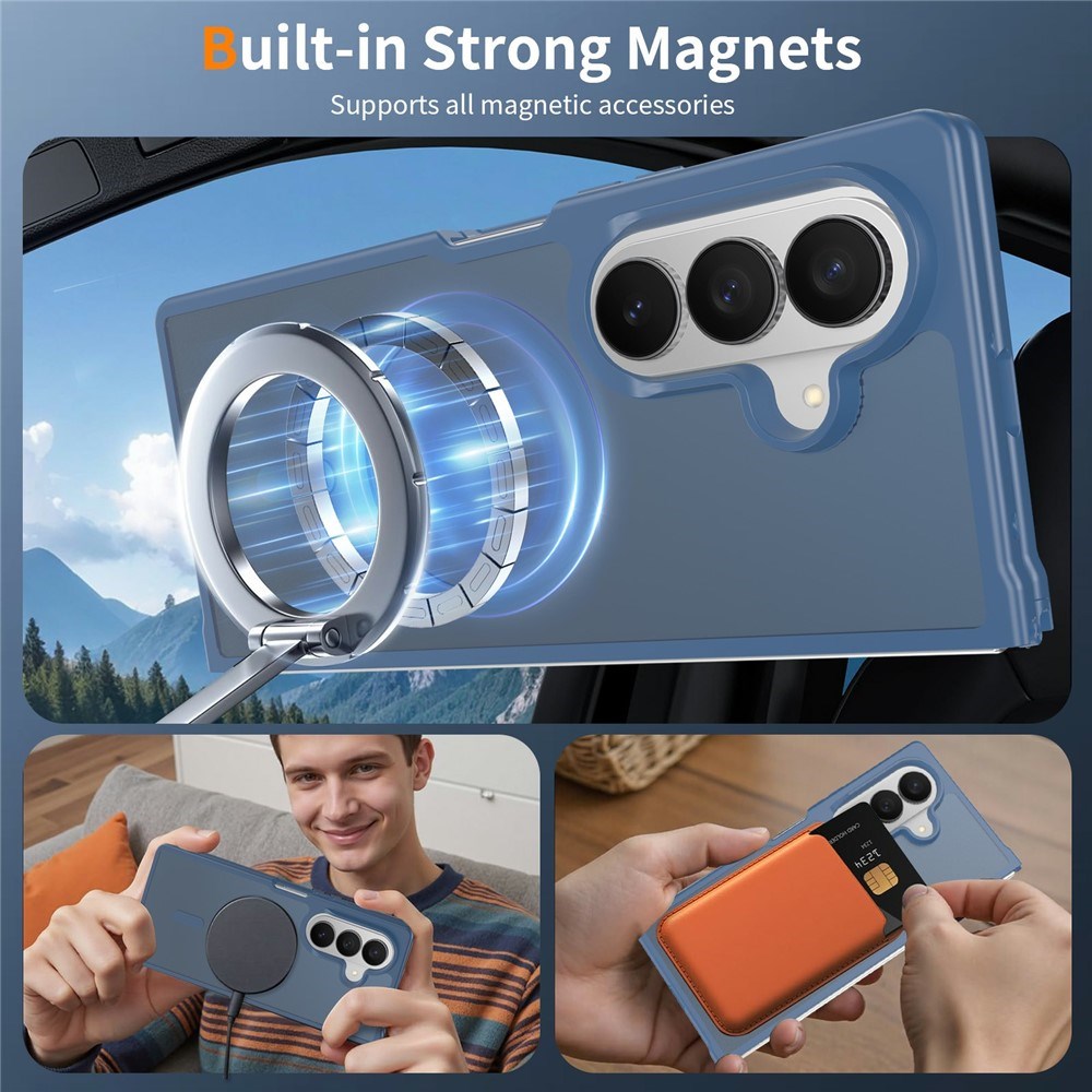 Samsung Galaxy Z Fold8 Mat Fleksibelt Plast Cover - MagSafe Kompatibel - Blå