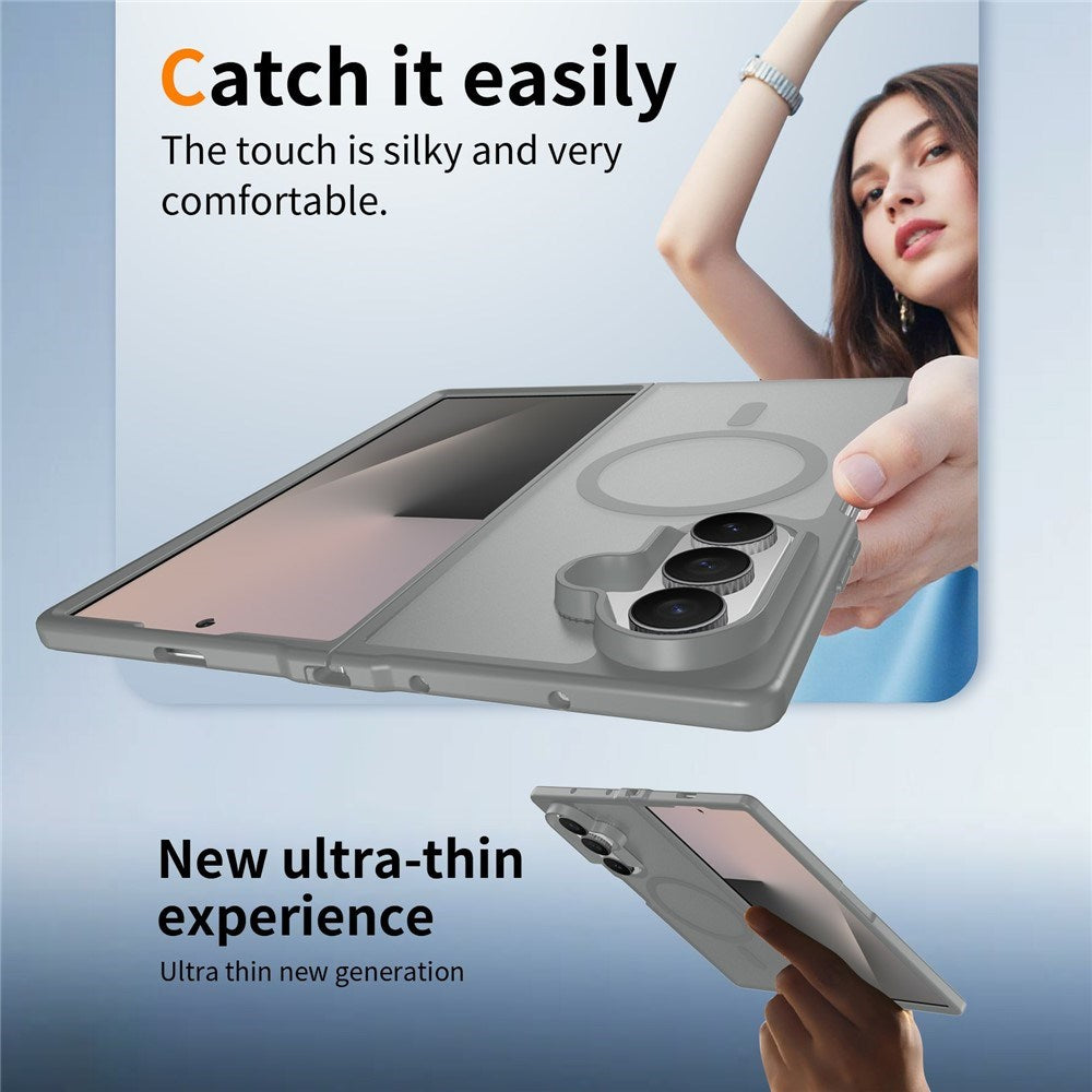 Samsung Galaxy Z Fold8 Mat Fleksibelt Plast Cover - MagSafe Kompatibel - Grå