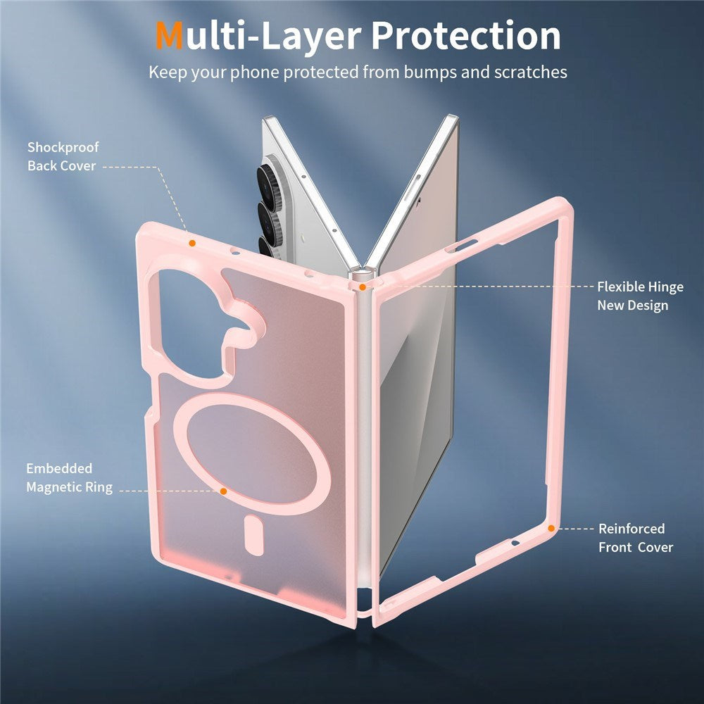 Samsung Galaxy Z Fold8 Mat Fleksibelt Plast Cover - MagSafe Kompatibel - Lyserød
