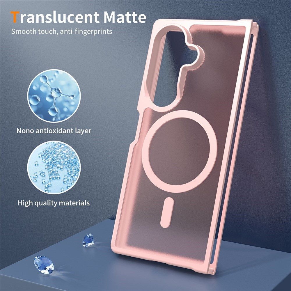 Samsung Galaxy Z Fold8 Mat Fleksibelt Plast Cover - MagSafe Kompatibel - Lyserød