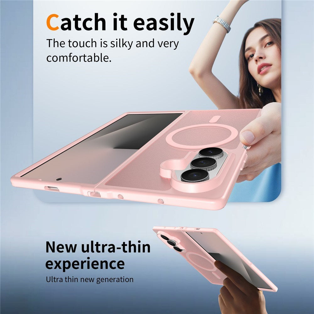 Samsung Galaxy Z Fold8 Mat Fleksibelt Plast Cover - MagSafe Kompatibel - Lyserød