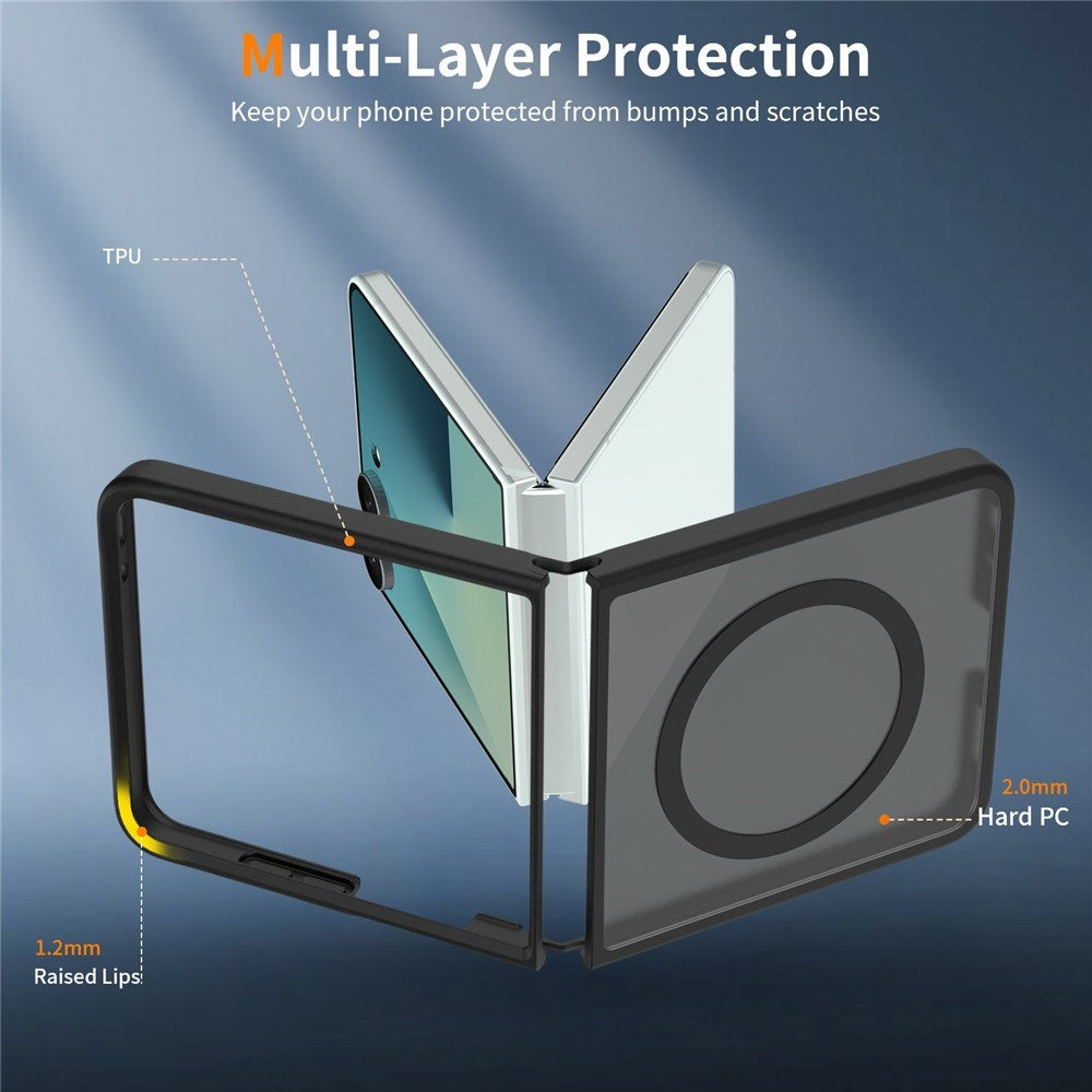 Samsung Galaxy Z Flip8 Mat Fleksibelt Plast Cover - MagSafe Kompatibel - Sort