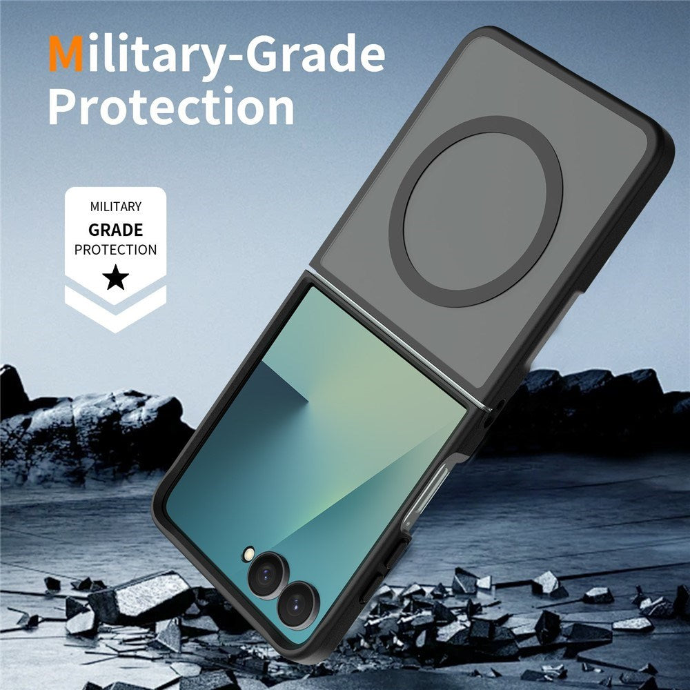Samsung Galaxy Z Flip8 Mat Fleksibelt Plast Cover - MagSafe Kompatibel - Sort