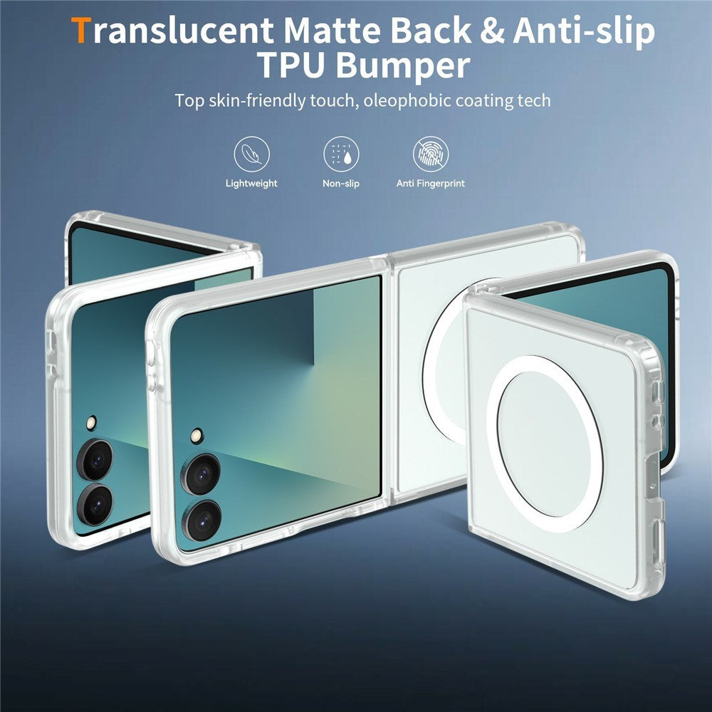 Samsung Galaxy Z Flip8 Mat Fleksibelt Plast Cover - MagSafe Kompatibel - Gennemsigtig