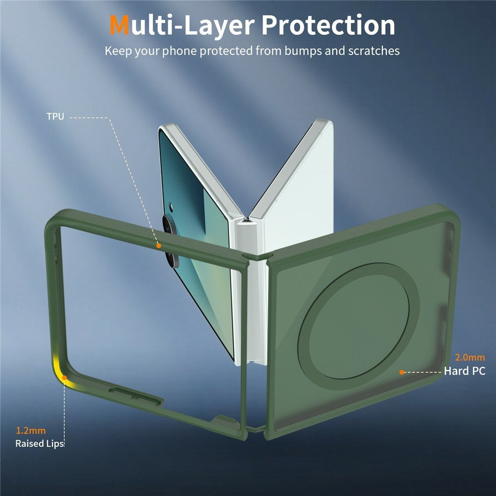 Samsung Galaxy Z Flip8 Mat Fleksibelt Plast Cover - MagSafe Kompatibel - Grøn