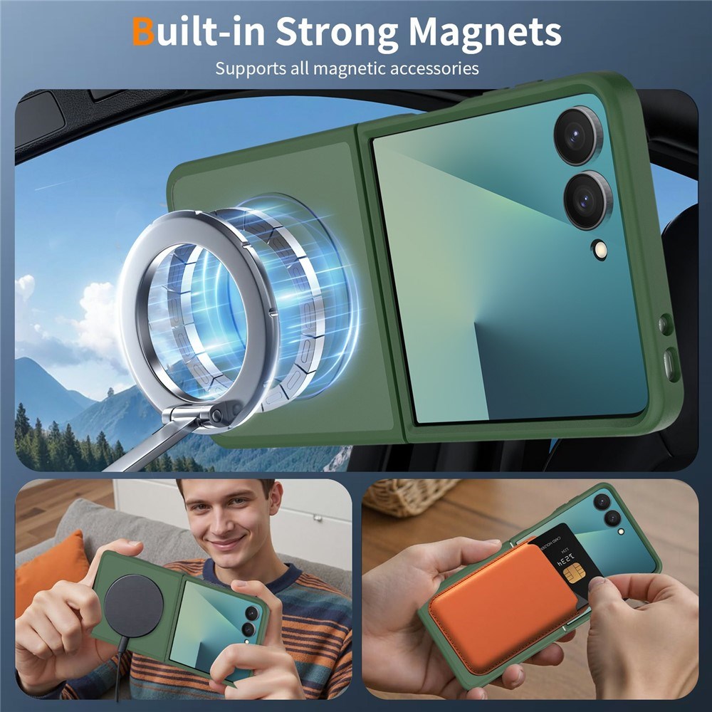 Samsung Galaxy Z Flip8 Mat Fleksibelt Plast Cover - MagSafe Kompatibel - Grøn