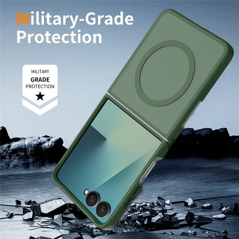 Samsung Galaxy Z Flip8 Mat Fleksibelt Plast Cover - MagSafe Kompatibel - Grøn