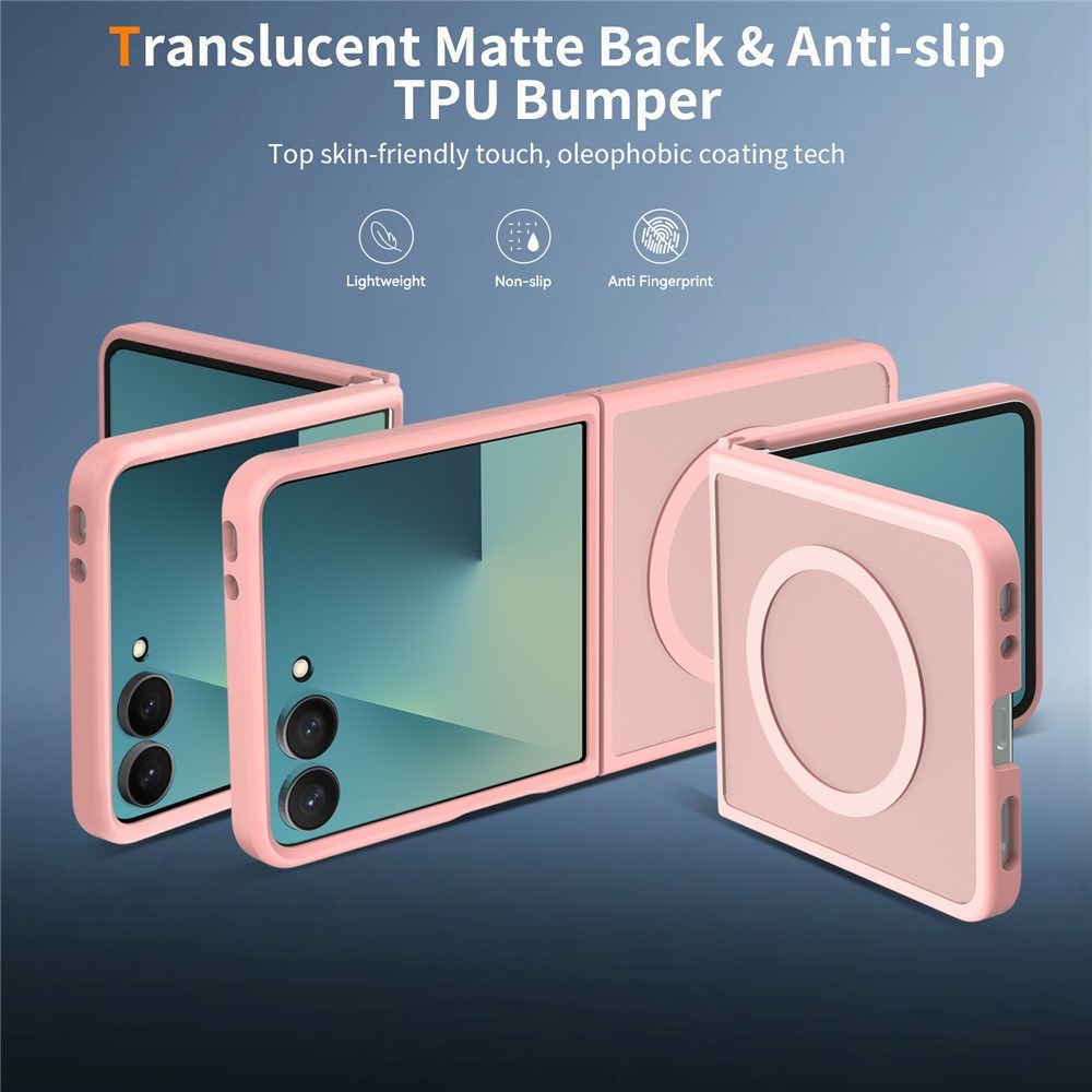 Samsung Galaxy Z Flip8 Mat Fleksibelt Plast Cover - MagSafe Kompatibel - Lyserød