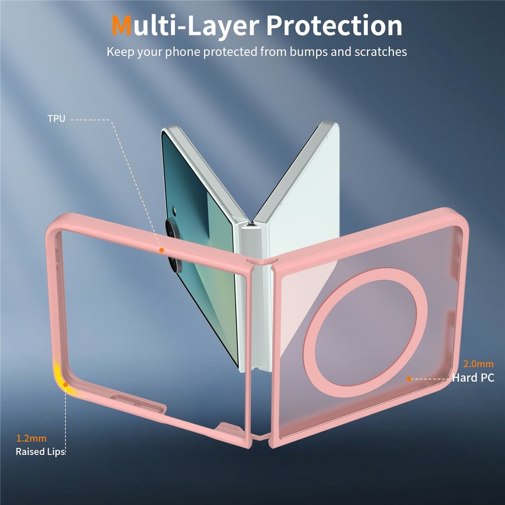 Samsung Galaxy Z Flip8 Mat Fleksibelt Plast Cover - MagSafe Kompatibel - Lyserød