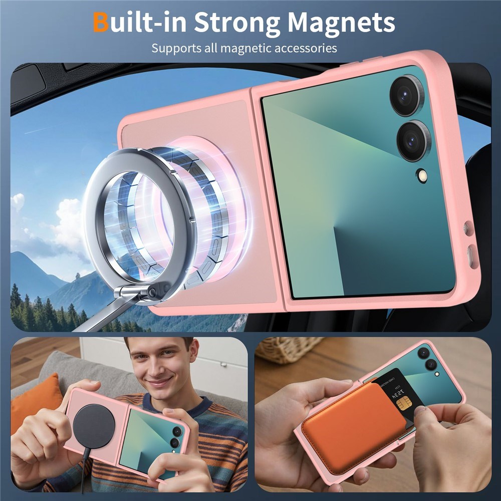 Samsung Galaxy Z Flip8 Mat Fleksibelt Plast Cover - MagSafe Kompatibel - Lyserød